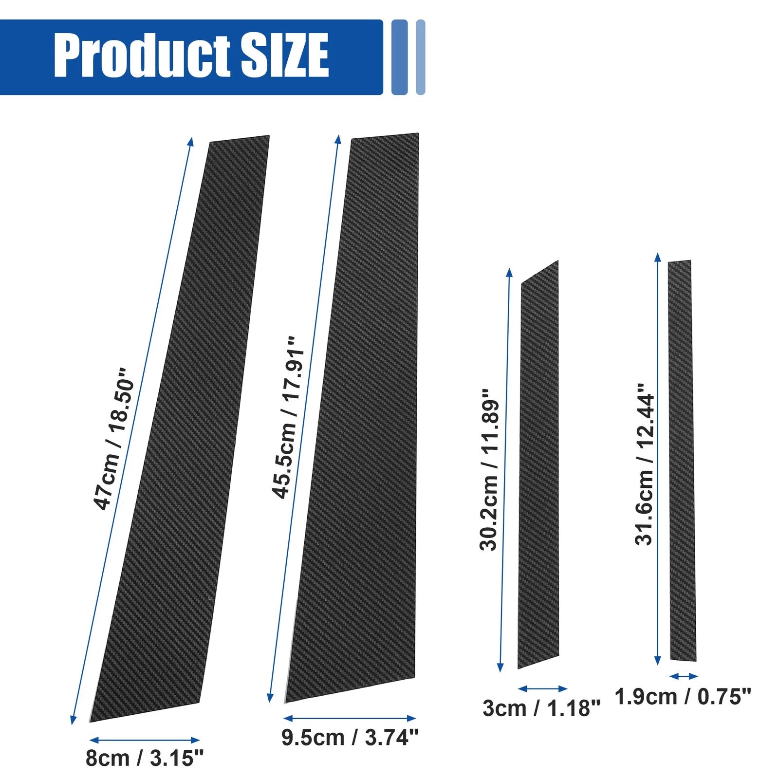 Carbon Pattern Door Window Pillar Post Cover Trim for BMW X6 (2007–2014)