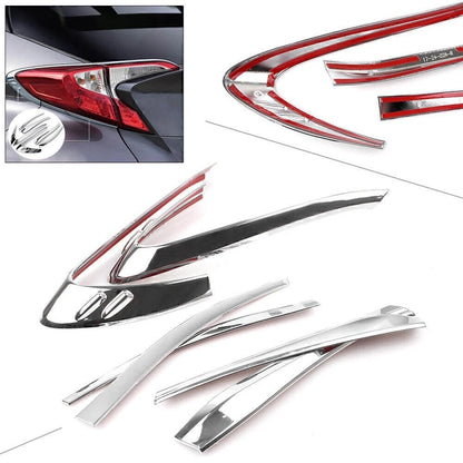 Set of 2 Rear Tail Light Lamp Covers for Toyota C-HR (2018) Chrome ABS