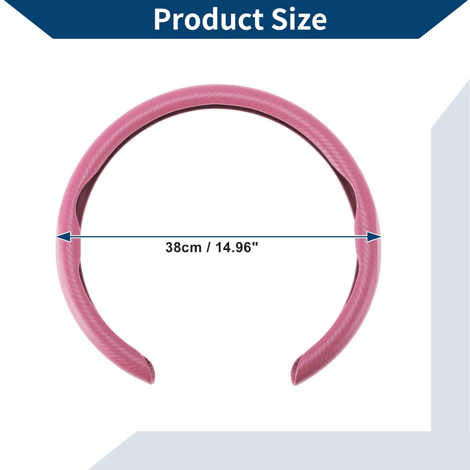 Rubber Steering Wheel Cover for Universal Fit (14.96") - Pink