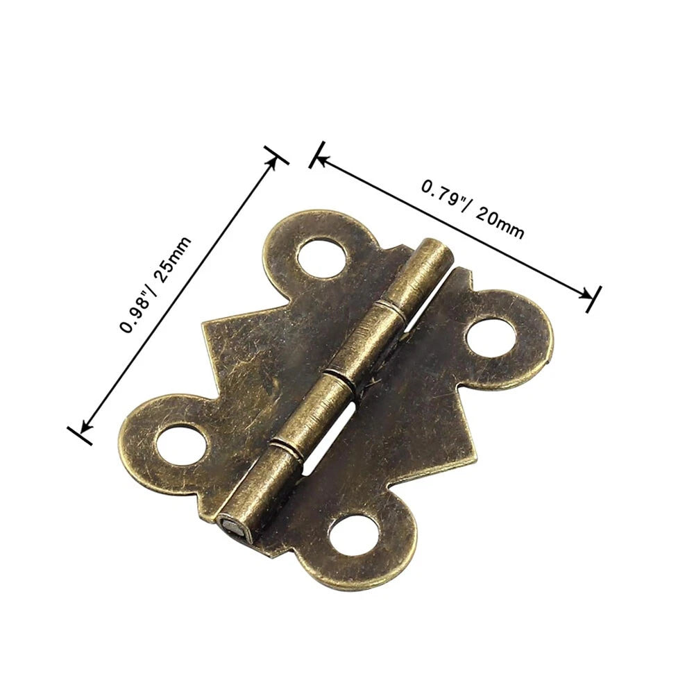 20Pcs Mini Butterfly Hinges for Dollhouse Jewelry Box Cabinet Door (2025mm)