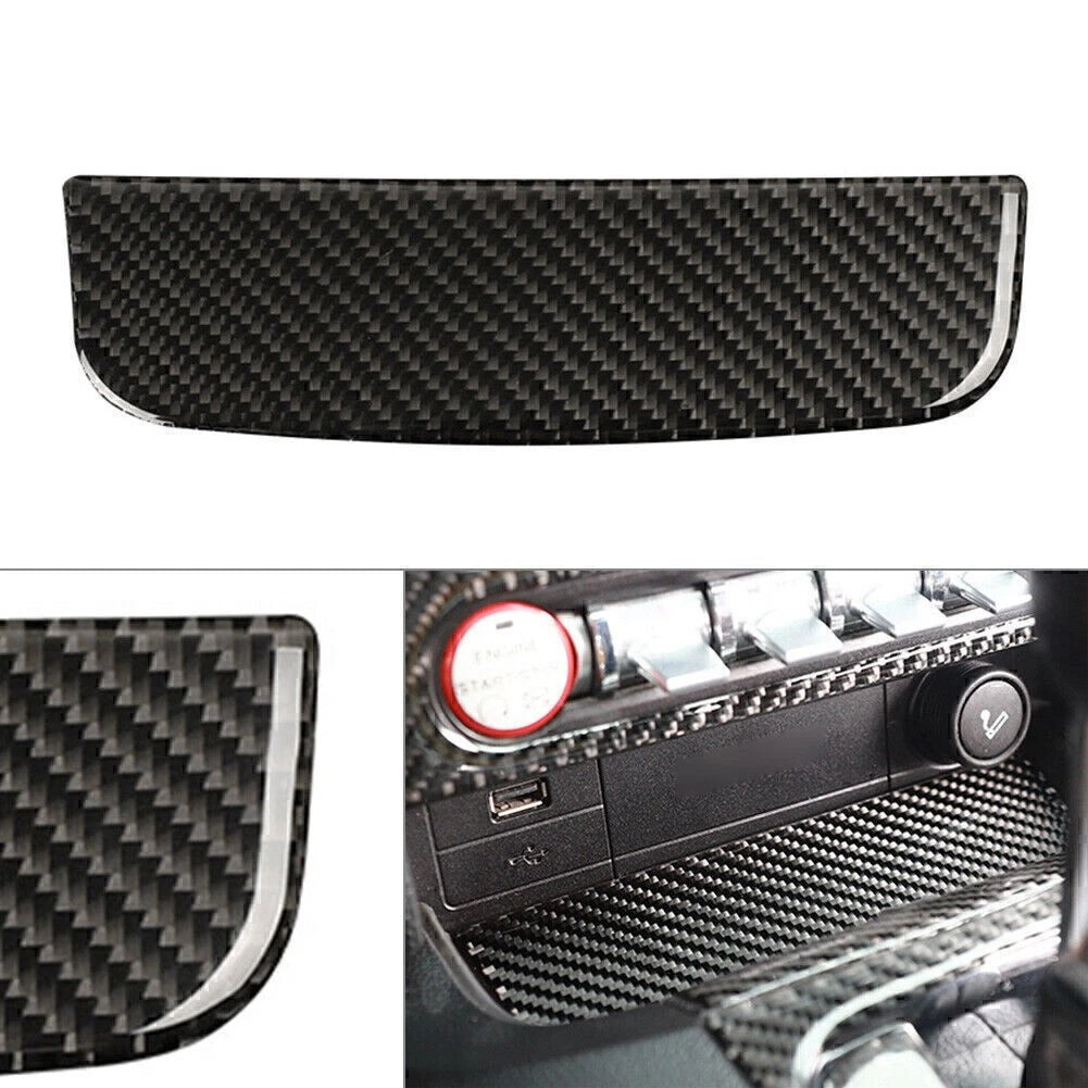 Interior Storage Box Trim Cover for Ford Mustang (2015–2019) Carbon Fiber
