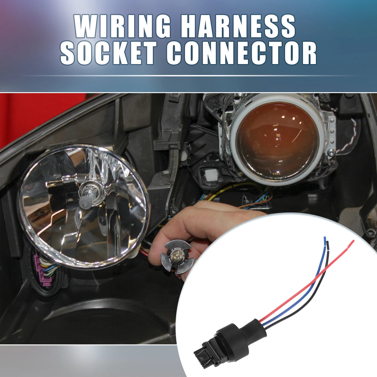 Set of 2 3157 Male Socket Harness for LED Turn Signal Brake Lights