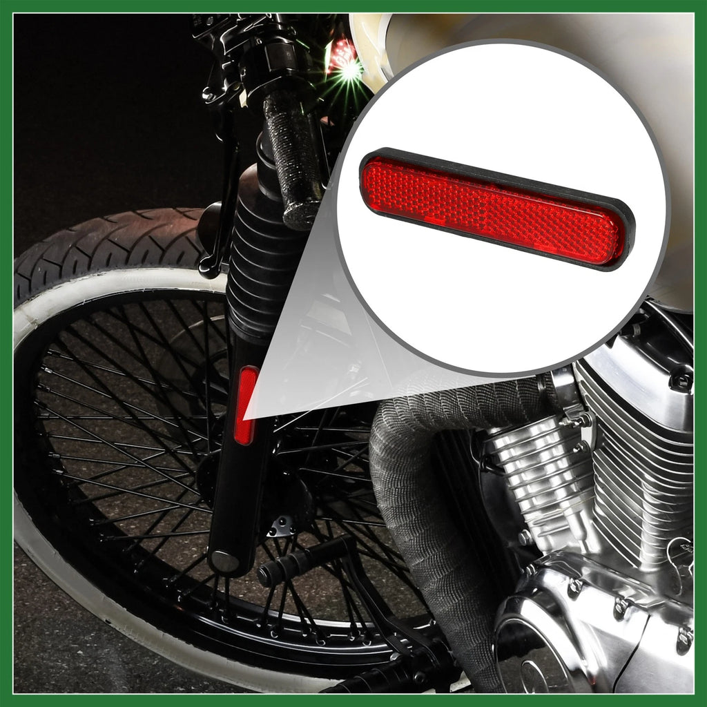 3pc Oval Reflector Red Replacement for Motorcycle Bike (3.66 x 0.83)