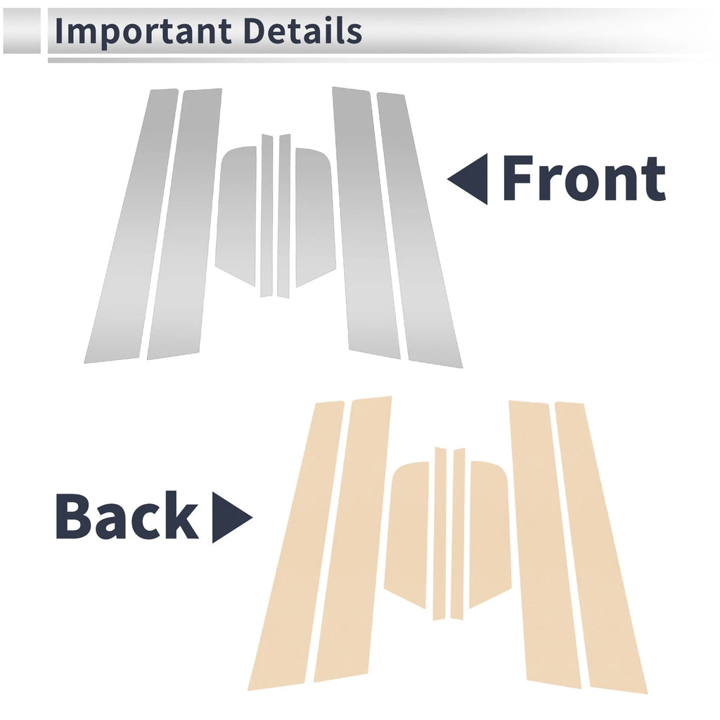 Door Pillar Window Trim Kit for Mazda 3 Axela (2006–2012) Silver Tone