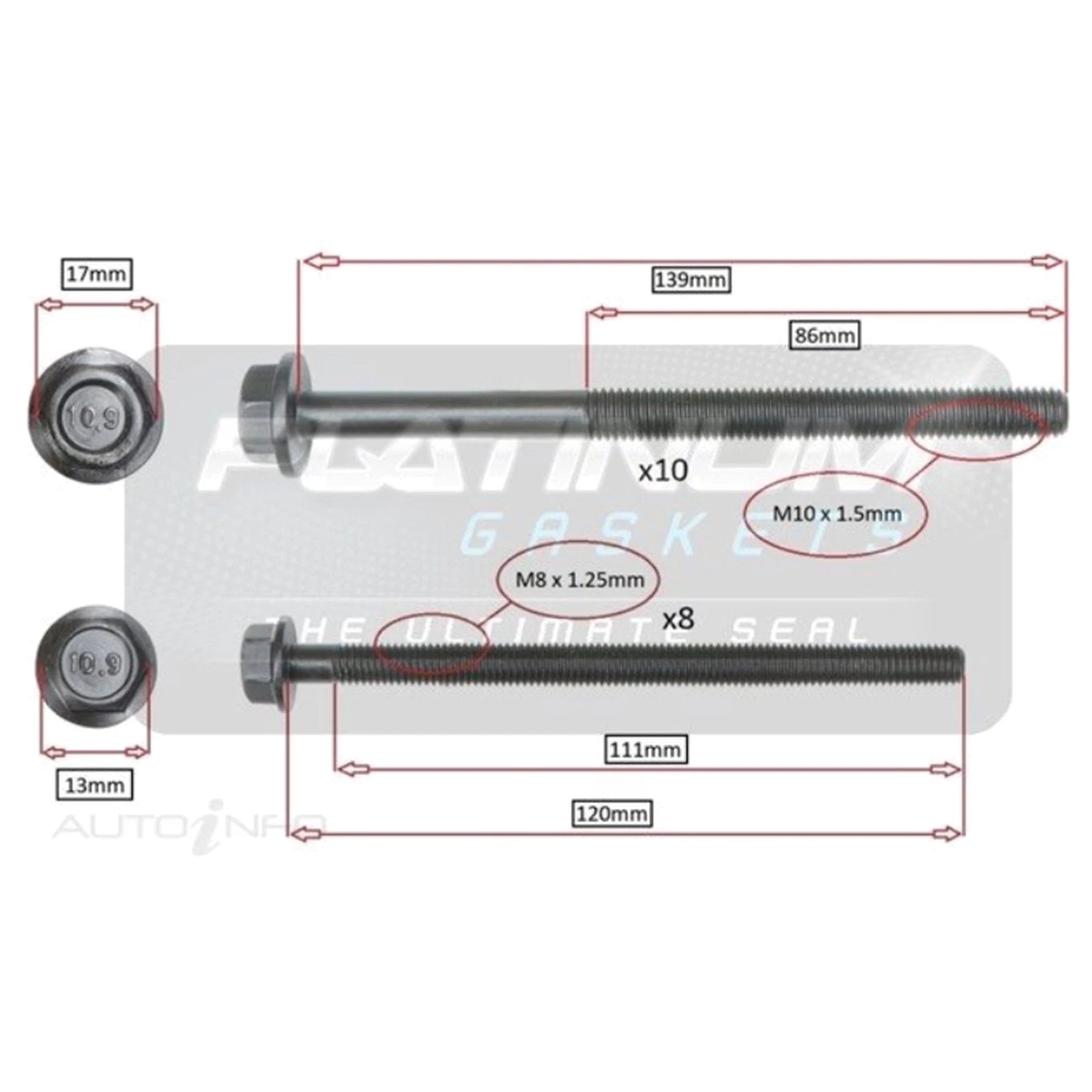 Engine Cylinder Head Bolt Set for Ford Transit VM 2.2L CVRC (2012–2014)
