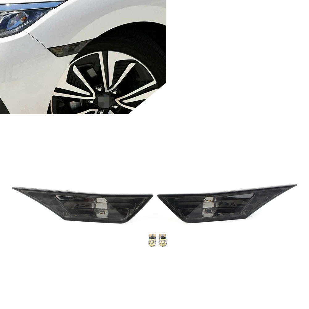 2X Side Marker Lights Turn Signal Lamps with LED for Honda Civic (2016–2021)