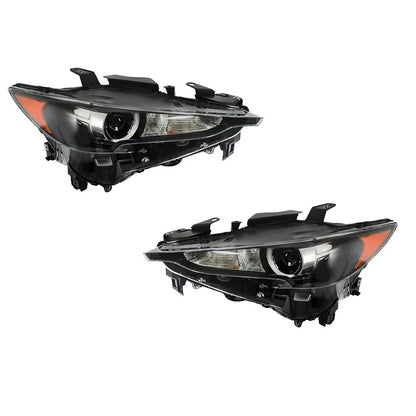 Headlight Assembly Set for Mazda CX-5 (2017–2021) Left+Right LED Black