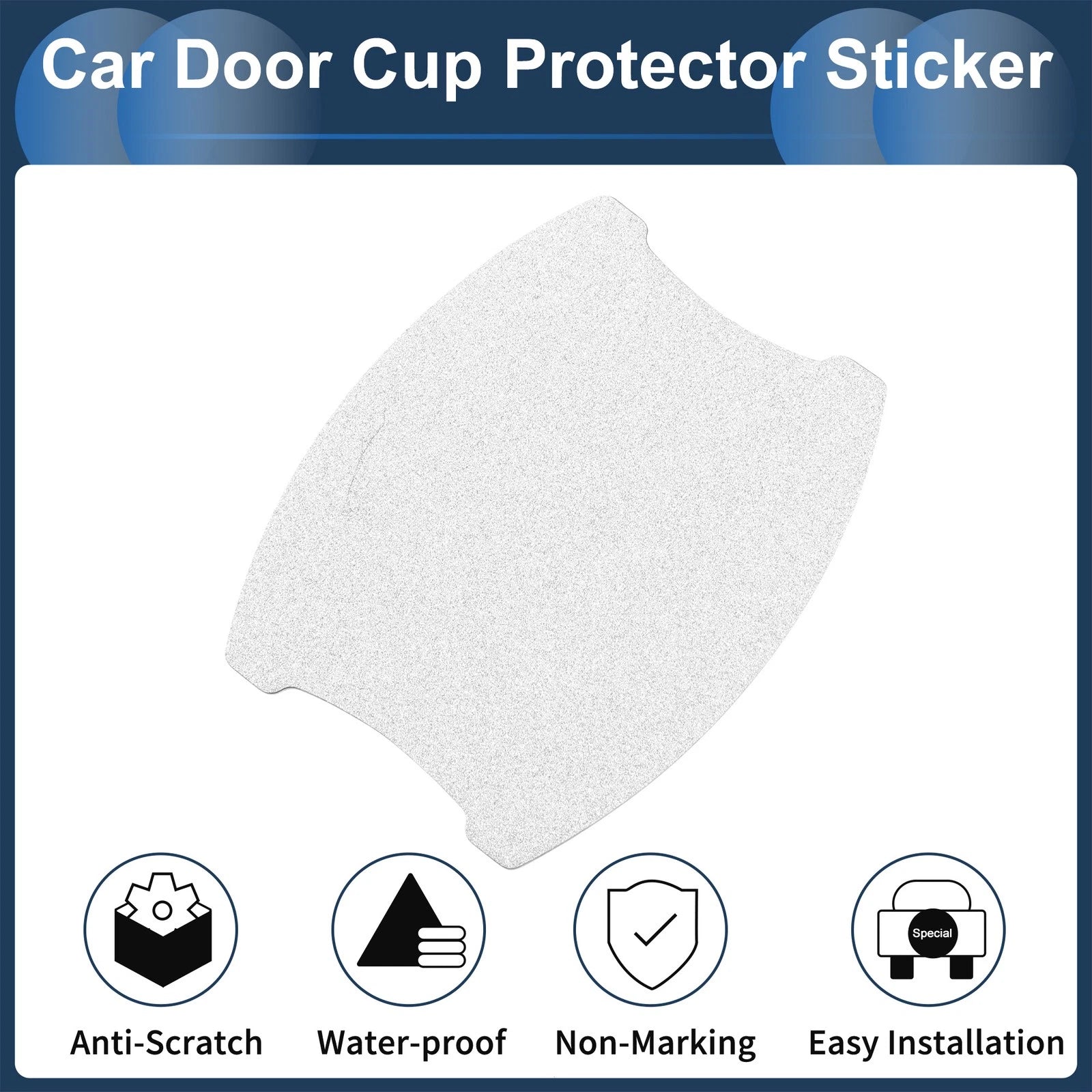 Car Door Handle Scratch Protector for (68x85mm, Matte Silver)