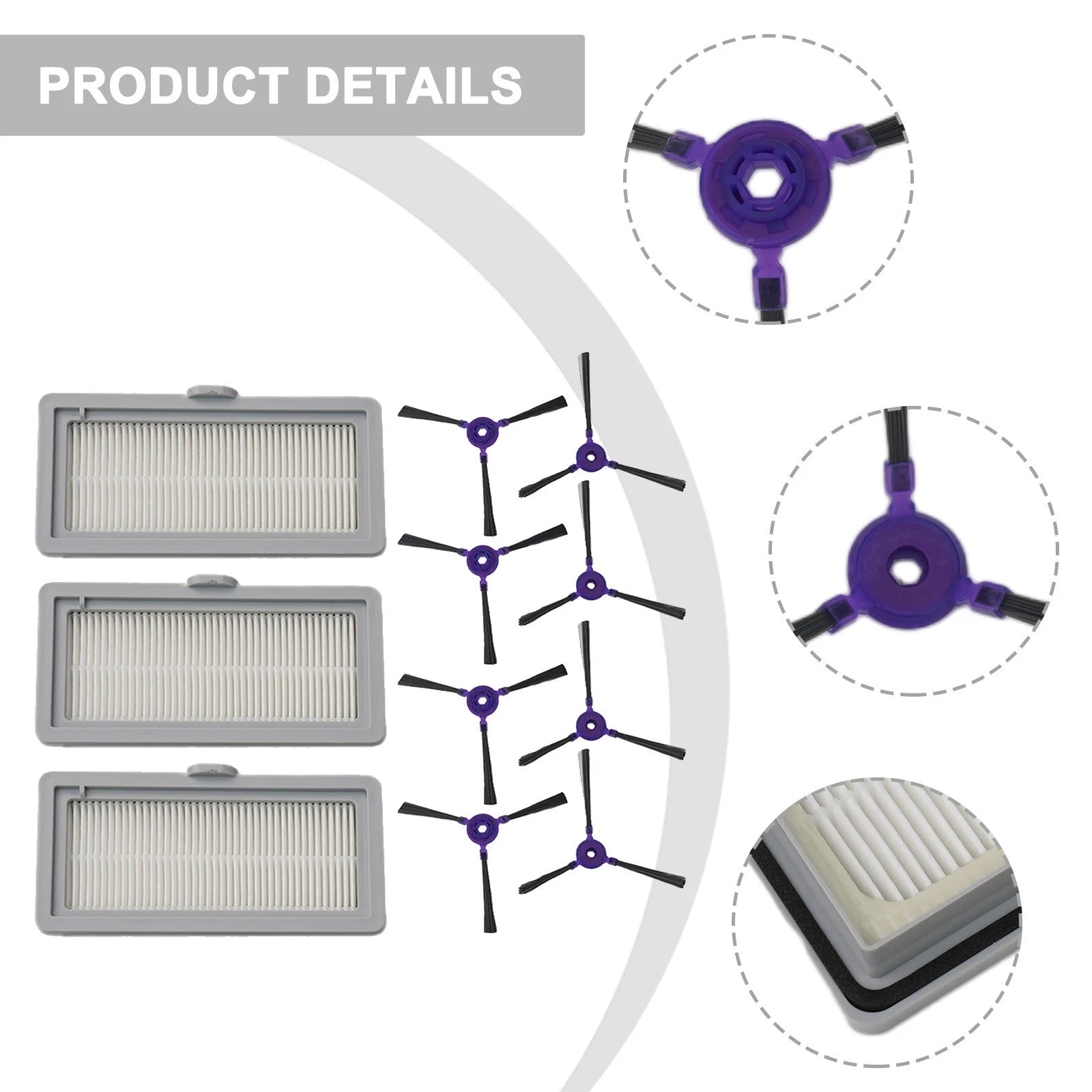 Filter Side Brush for Samsung Powerbot-E VR05R5050WK (2015–2023)