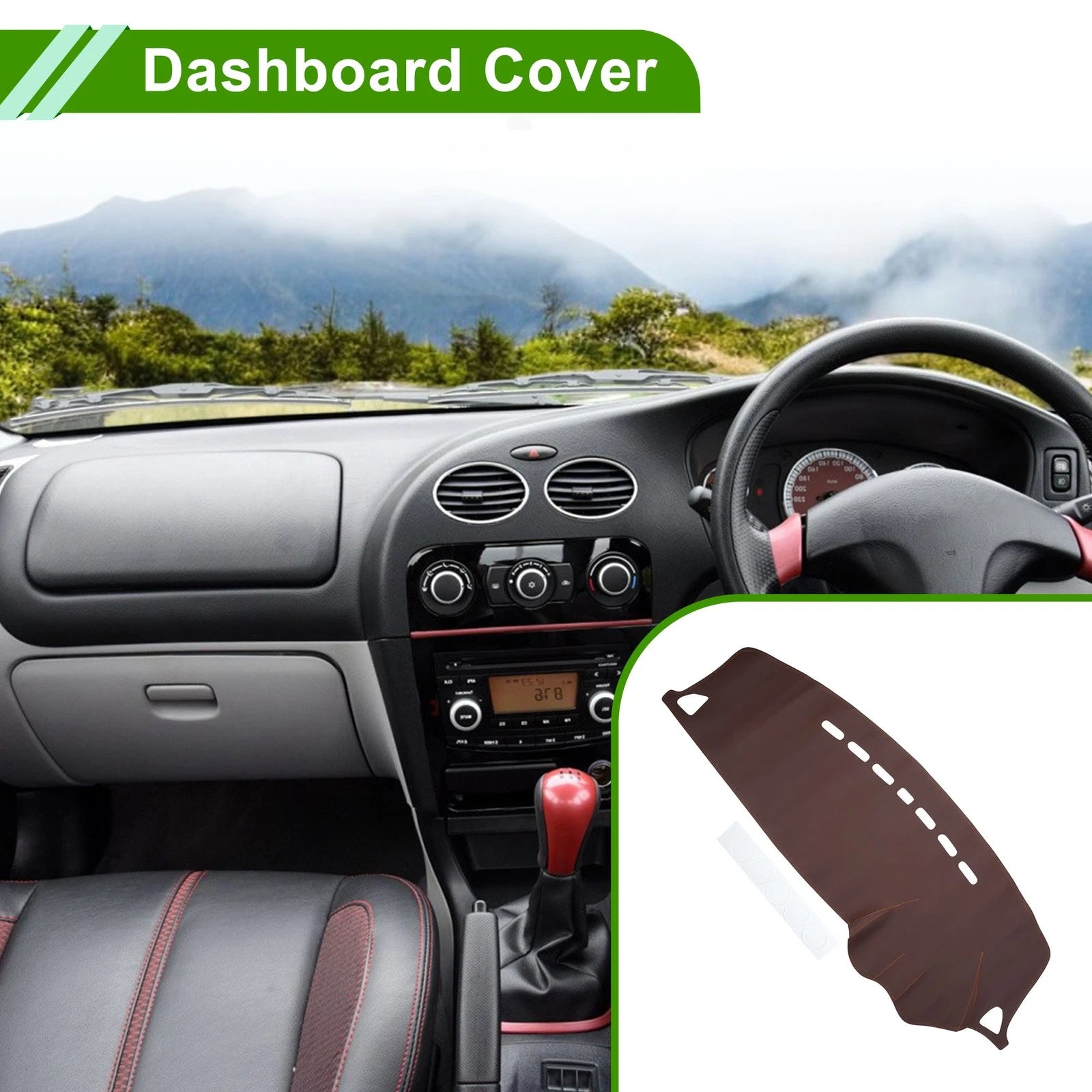 Dashboard Cover for Mitsubishi Lancer (2008–2017) Dash Mat Carpet Brown