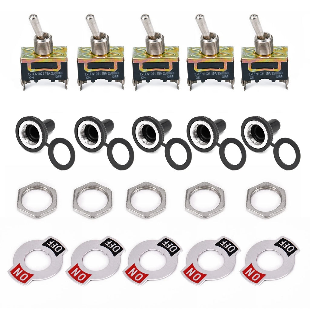 5X Toggle Flick Switch 12V ON/OFF Kit for Car Dash Light SPST
