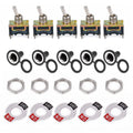 5X Toggle Flick Switch 12V ON/OFF Kit for Car Dash Light SPST
