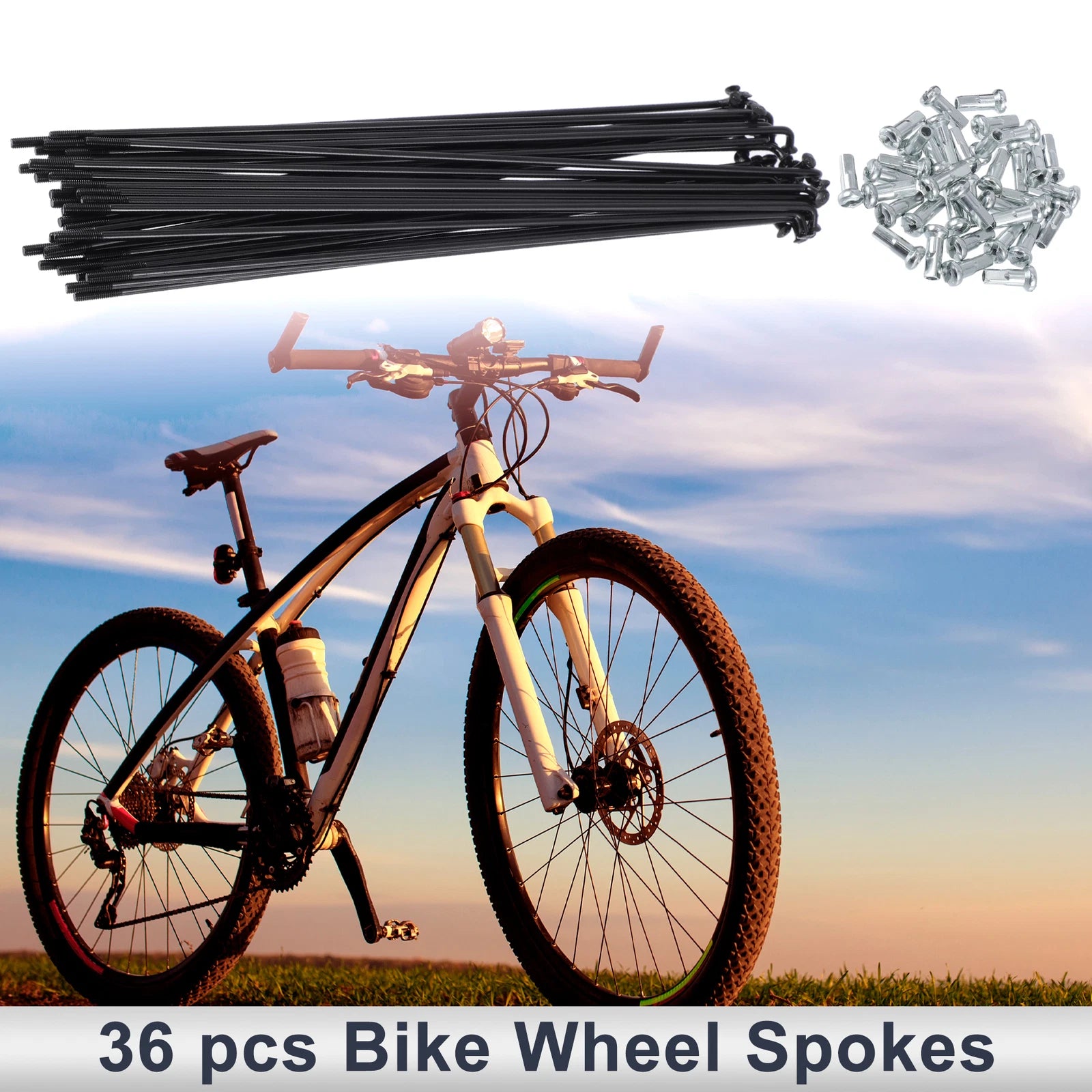Bicycle Spokes Nipple Set 45 Steel 13G 189mm for Universal (Universal)