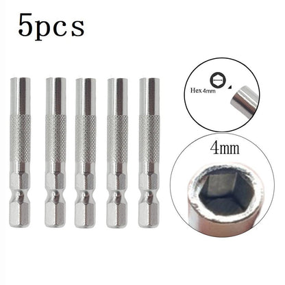 Set of 5 Hex 6.35mm 1/4" Insert Socket Holders for Electric Screwdrivers