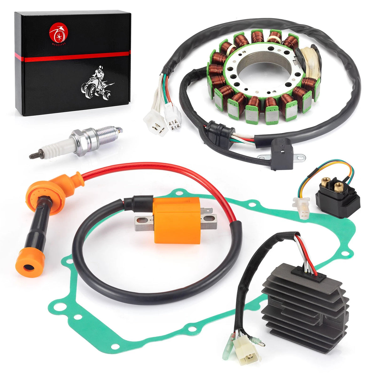 Stator, Ignition Coil, Rectifier, Relay, Gasket for Yamaha Grizzly 600 (1998)