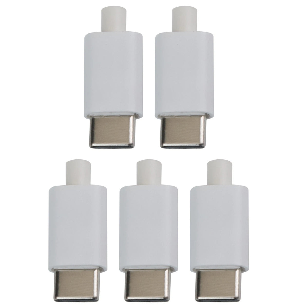 5pcs USB 3.1 Type C Male PCB Board Welding Line - Black/White Shell