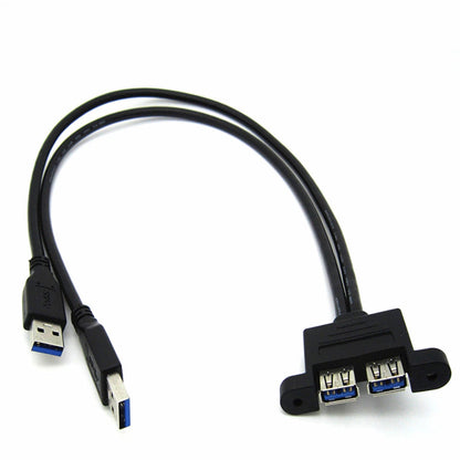 USB 3.0 A Male to Female Extension Cable Panel Mount Adapter (30cm)