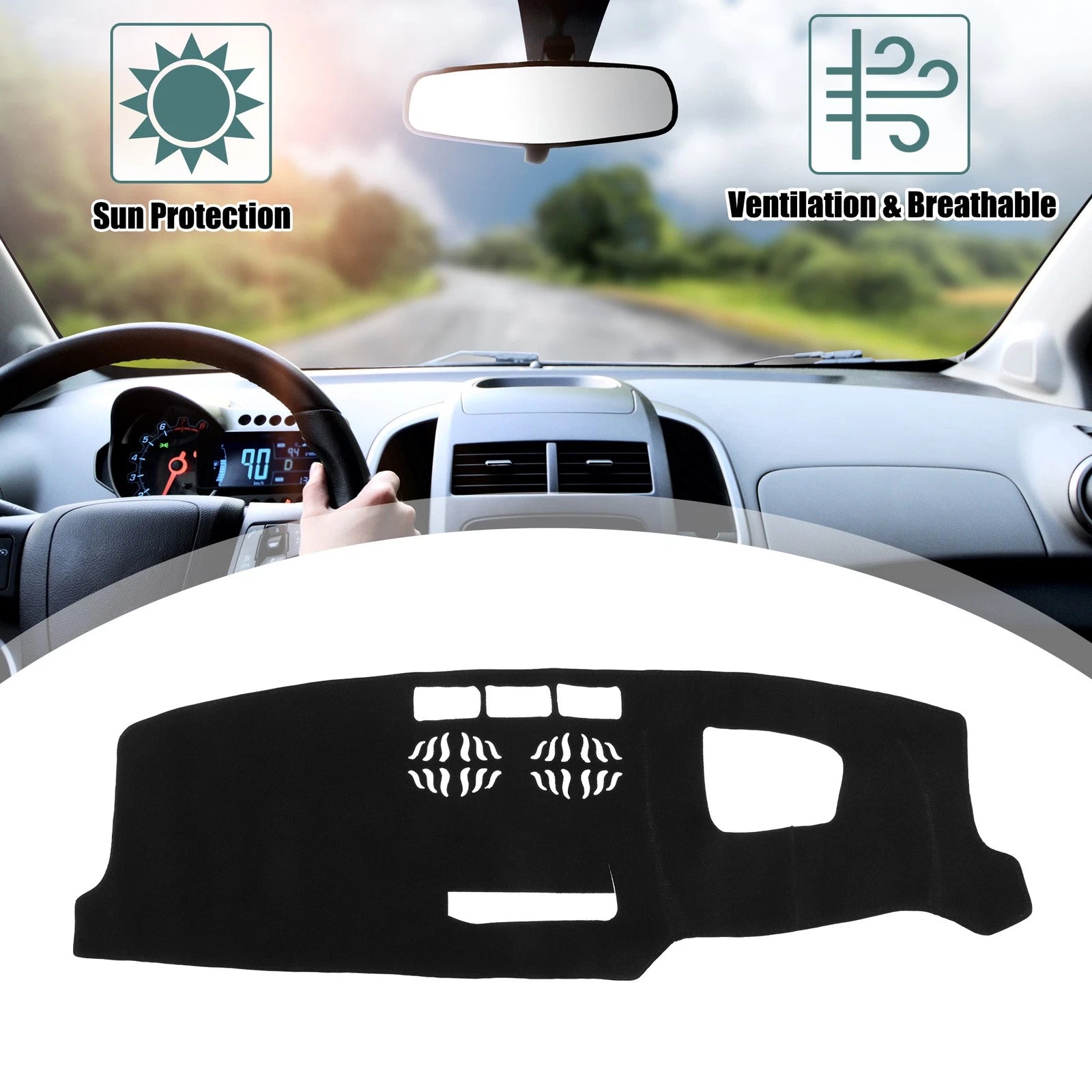 Dashboard Cover Black Anti-slip Mat Protector for Mazda CX-5 (2017–2022)