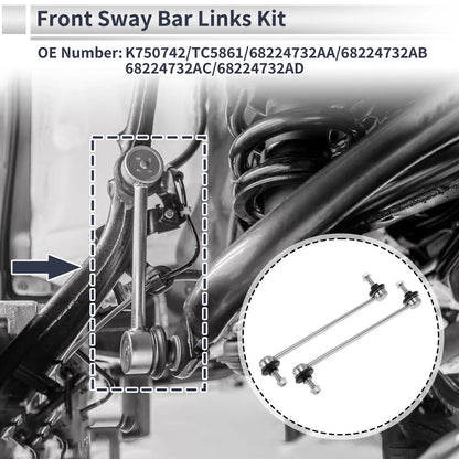 Set of 2 Front Stabilizer Bar Links for Jeep Cherokee (2014–2023) No.K750742/TC5 861
