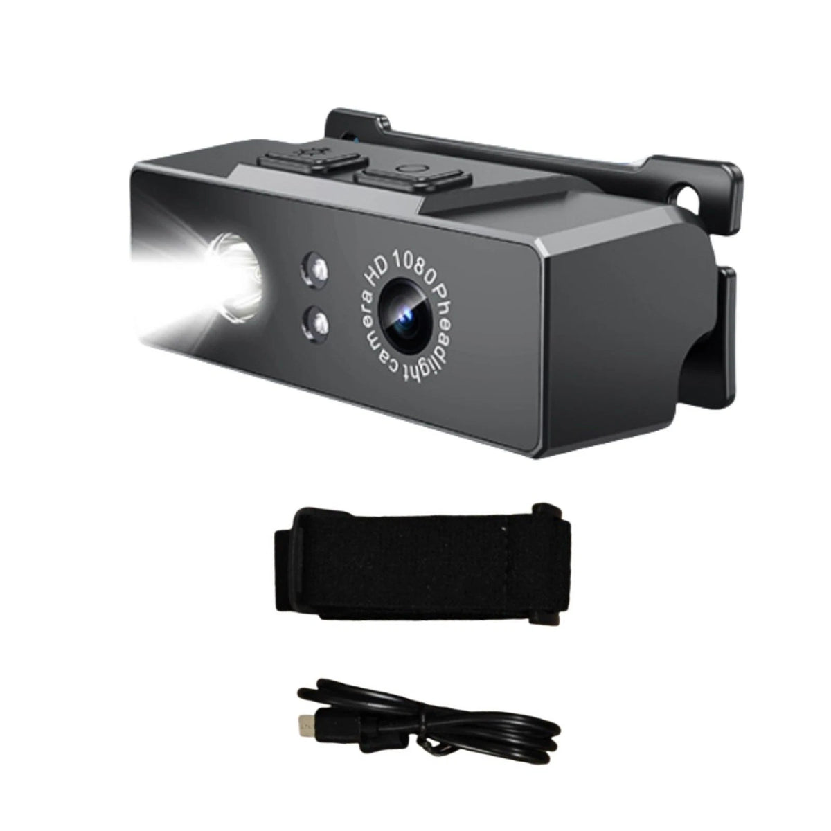 Portable Head-mounted Action Camera 1080P HD with LED Light (2010–2023)