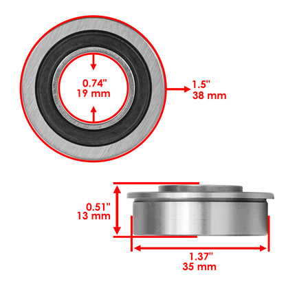 Front Wheel Rim Ball Bearing Replacement for Snapper RE100 RE110 RE130 (2000–2000)
