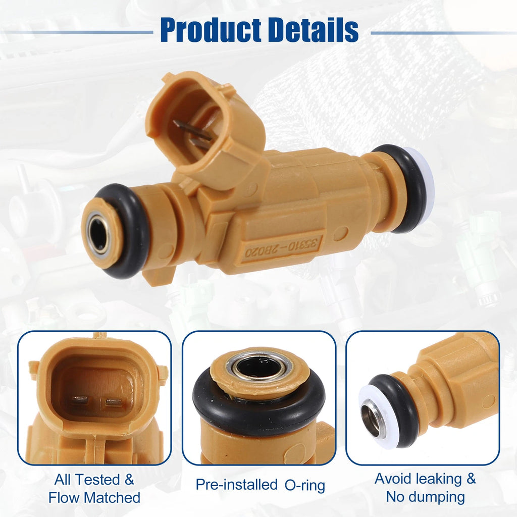 4pcs Fuel Injector Nozzle Replacement for Kia Rio 2011–2018 1.4L CVVT