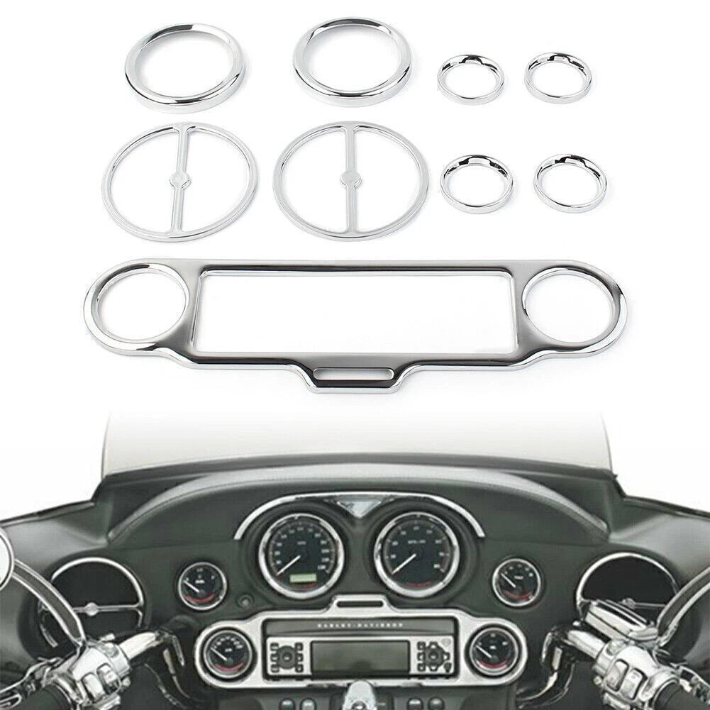 Radio Gauge Inner Fairing Trim Kit For Harley Electra Glide Street Glide 1996-13