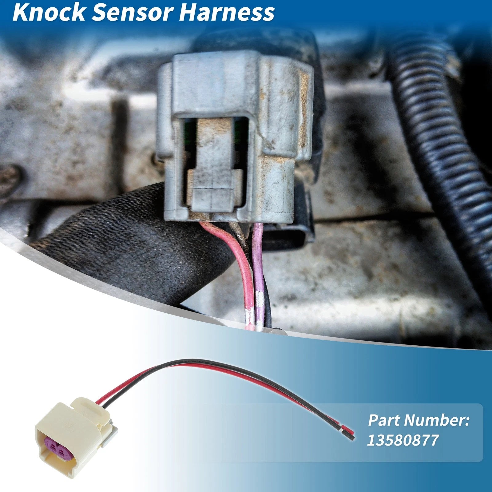 Knock Detonation Sensor Connector Wiring Harness for Buick Chevy (2000–2015)