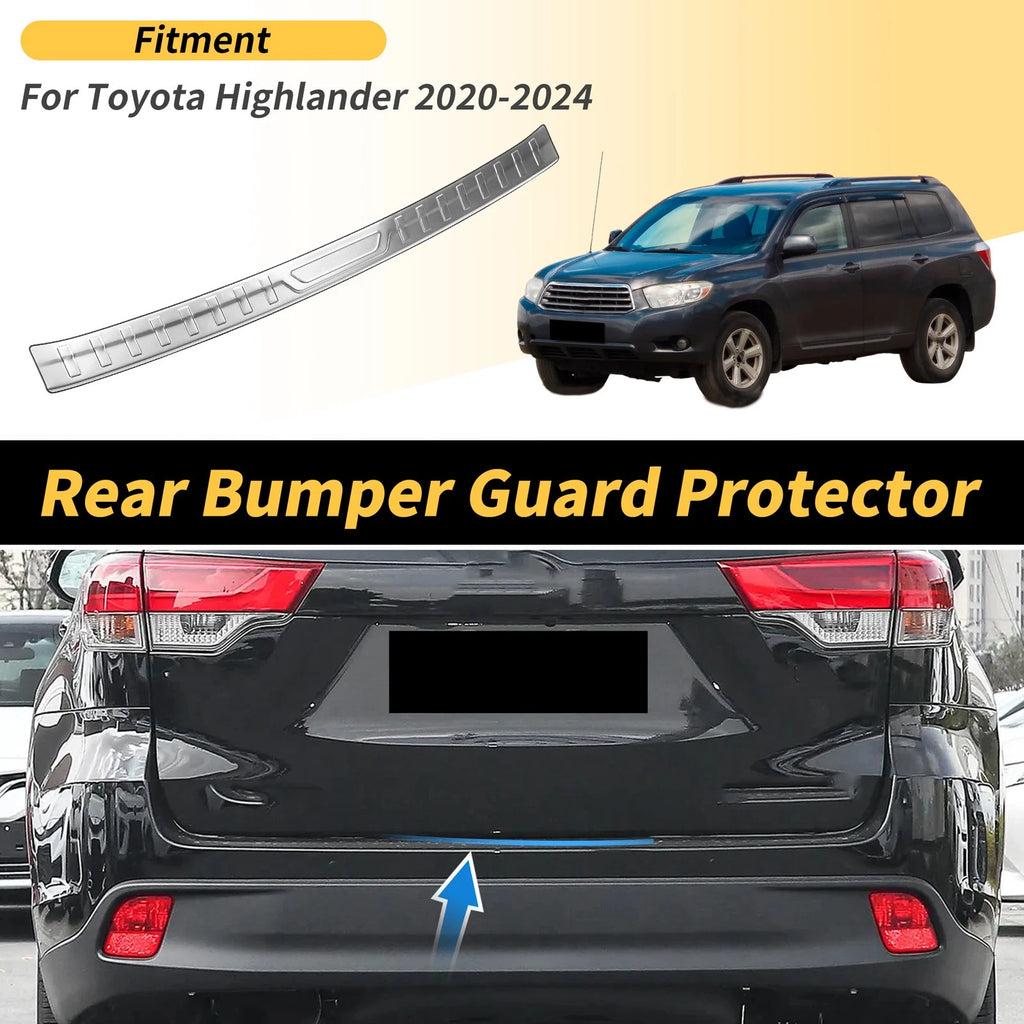 Bumper Guards for Toyota Highlander (2020–2024) Silver Tone 1 Pc