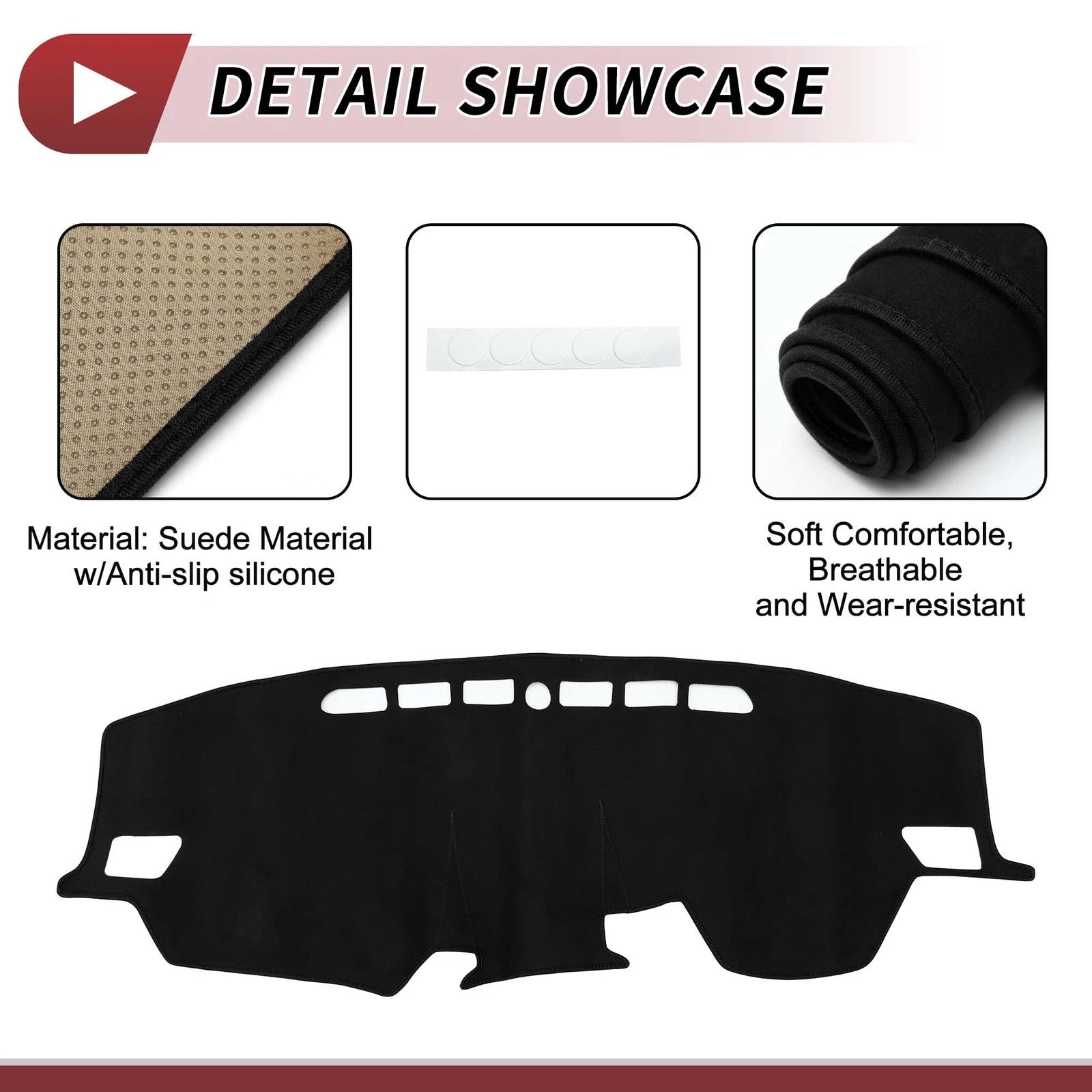 Dashboard Cover Mat for Toyota Raize A200A (2013–2020) Black Sun Protector