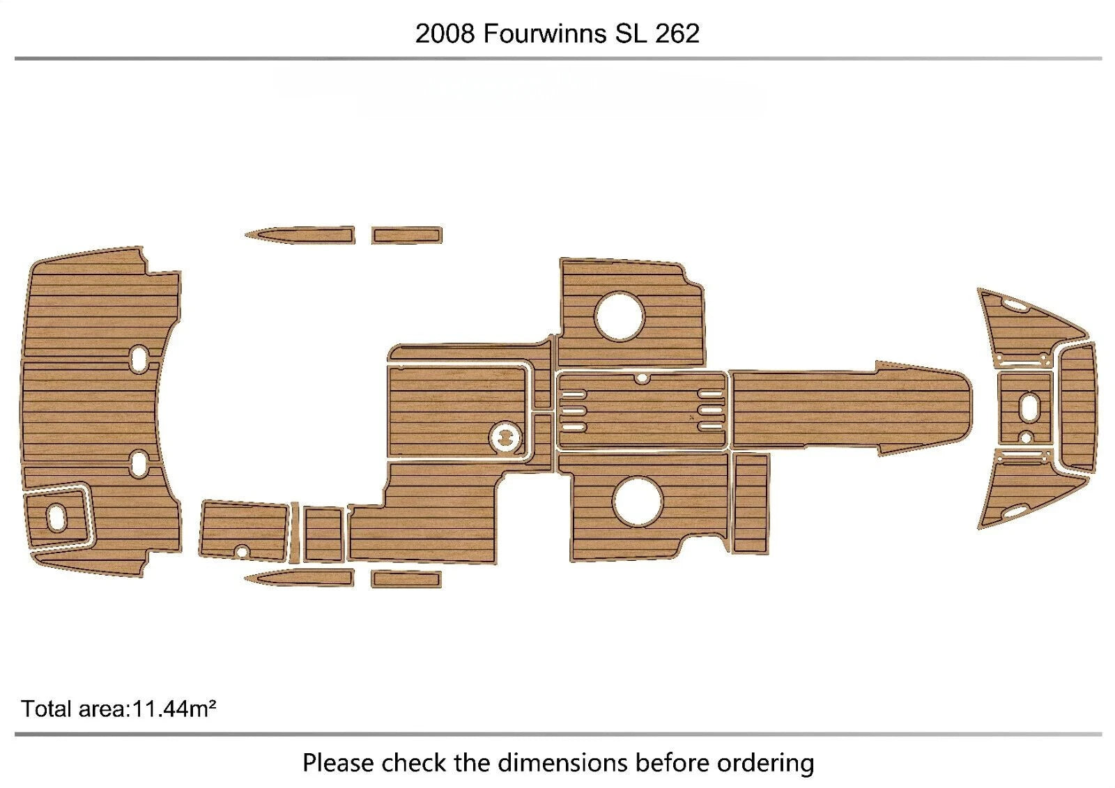 EVA Pad Foam Teak Deck Flooring for Fourwinns SL 262 (2008)