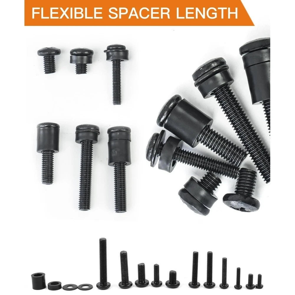 92PCS TV Wall Mount Screw Kit - M5 M6 M8 Screws, Washers, Spacers