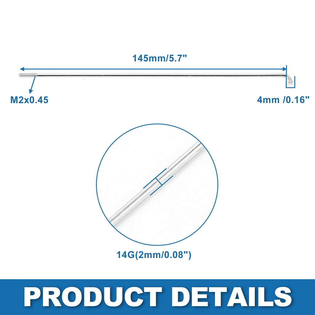 Bicycle Spokes 14G 145mm Carbon Steel Set for Mountain Bikes (36 Pack)