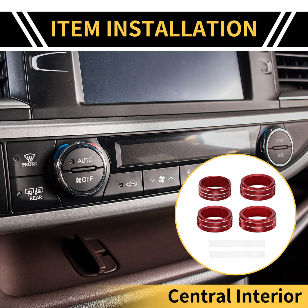 Headlight Switch Knob Cover Ring for Jeep Gladiator JT (2019–2023) Red