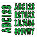 Boat Registration Numbers Decals A-Z & 0-9 Green