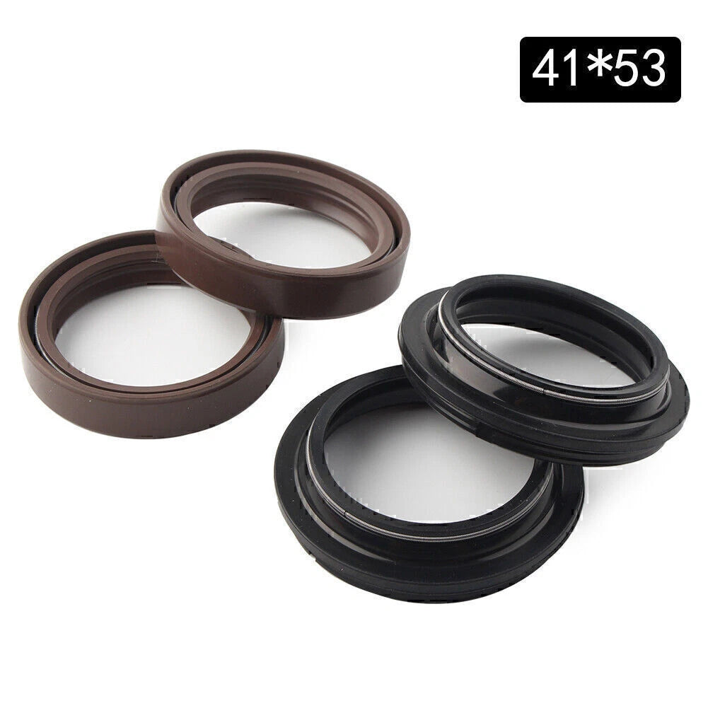 2X Rubber Front Fork Oil Seal for Motorcycle (41X53-8.5/10.5 MM)