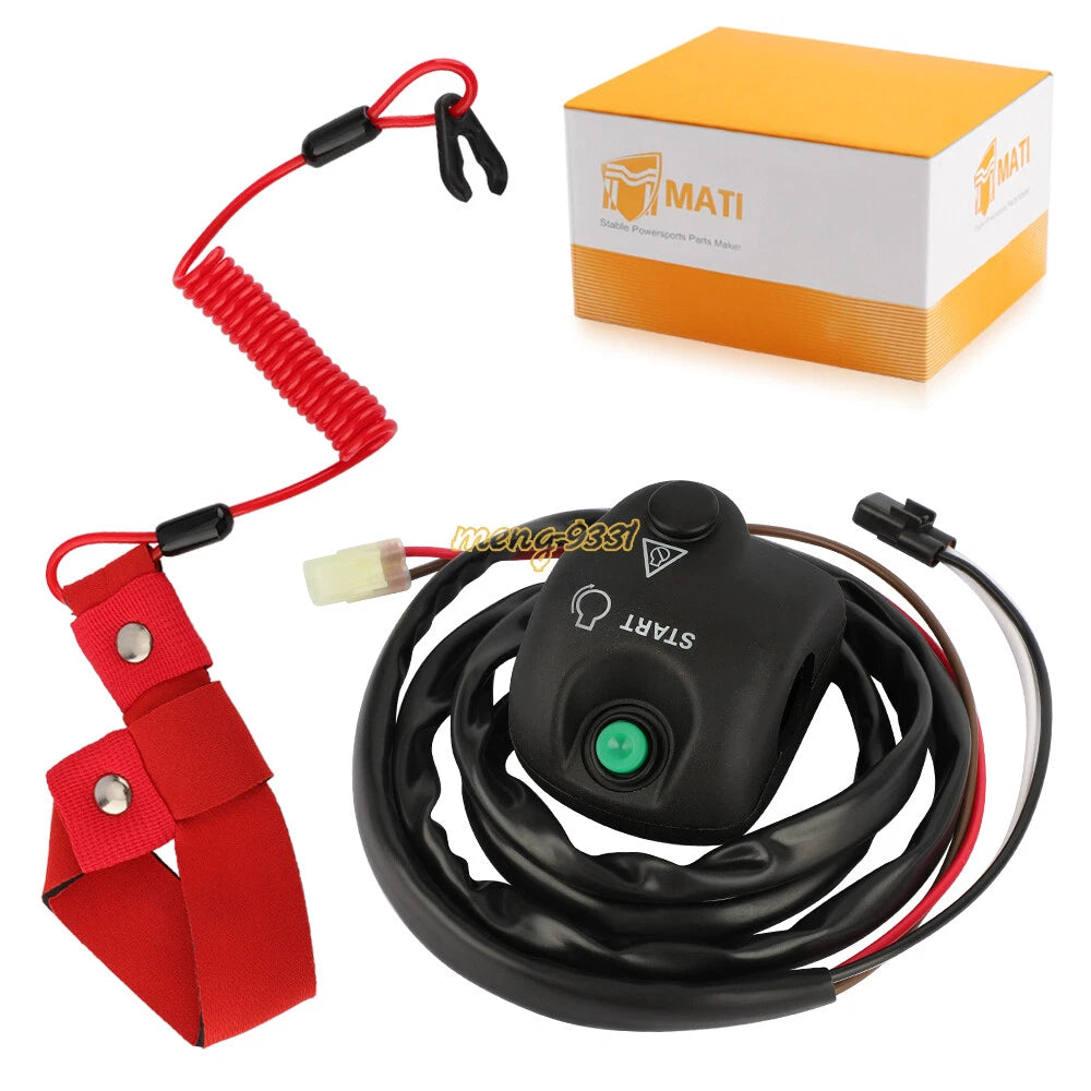 Handlebar Start Stop Kill Switch & Safety Lanyard for Yamaha WaveRunner (2018–2023)
