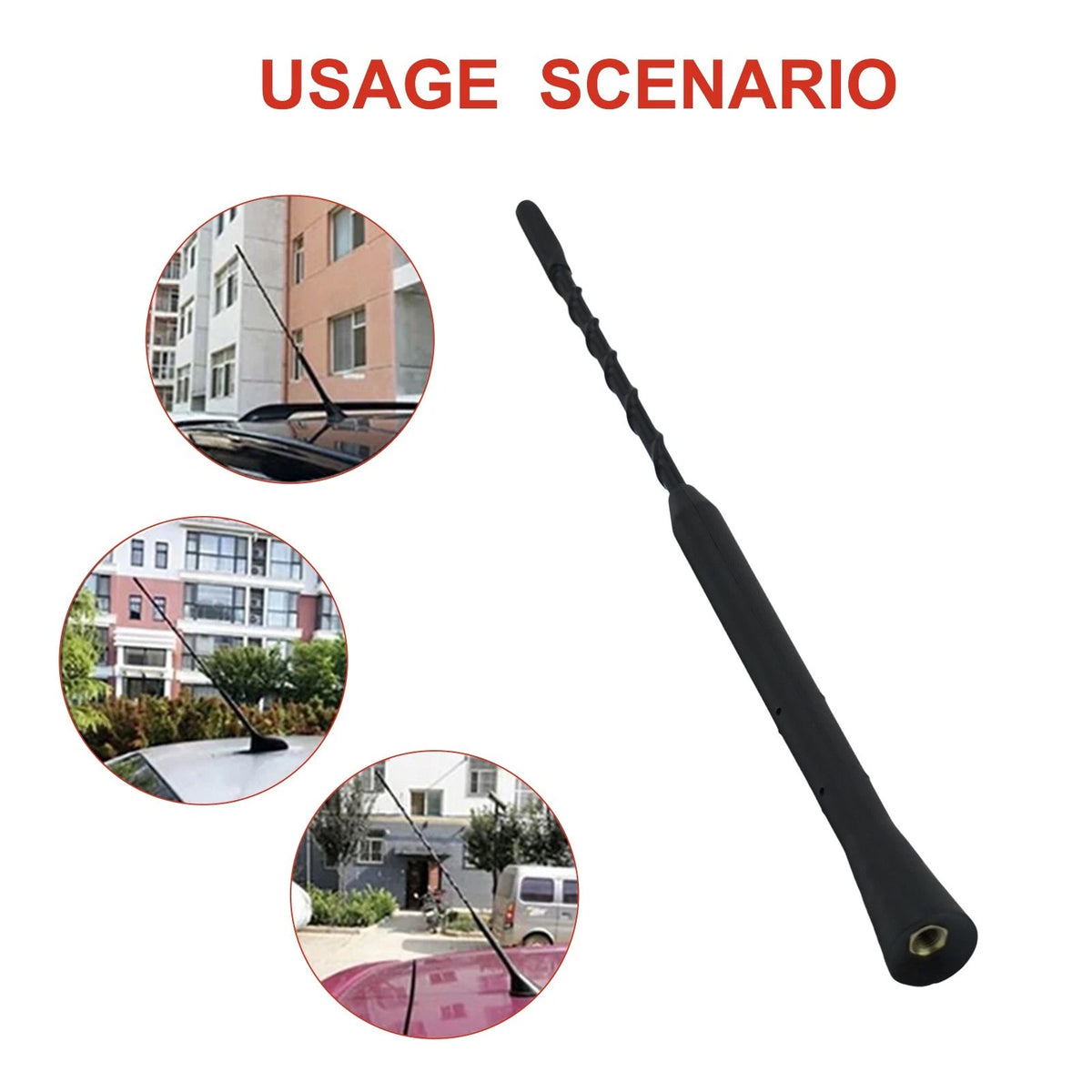 Car Roof Mount Antenna for Universal Fit (Plastic Metal)