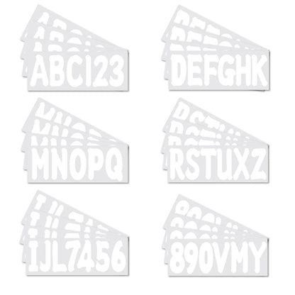 Set of 4 Boat Numbers and Letters Decal Stickers A-Z 0-9 White