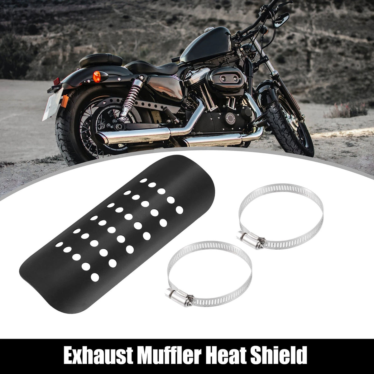 Set of 1 Exhaust Heat Shield Pipe Cover for Motorcycle (Fits )