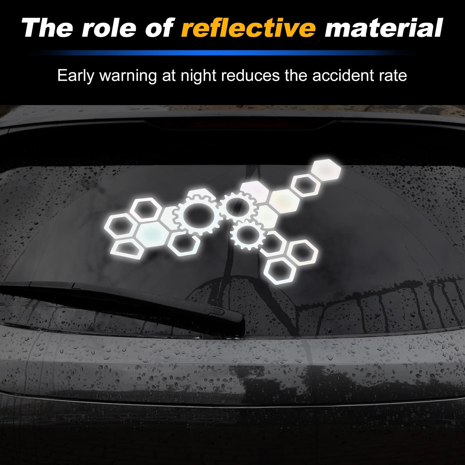 Reflective Bumper Decal for - Honeycomb Hexagon