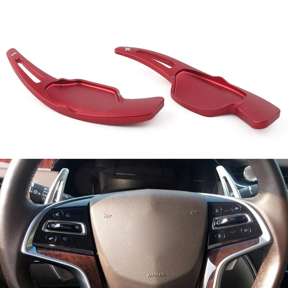 Steering Wheel Shift Paddle Shifter Extension Pad for Cadillac XTS (2013–2018) RED