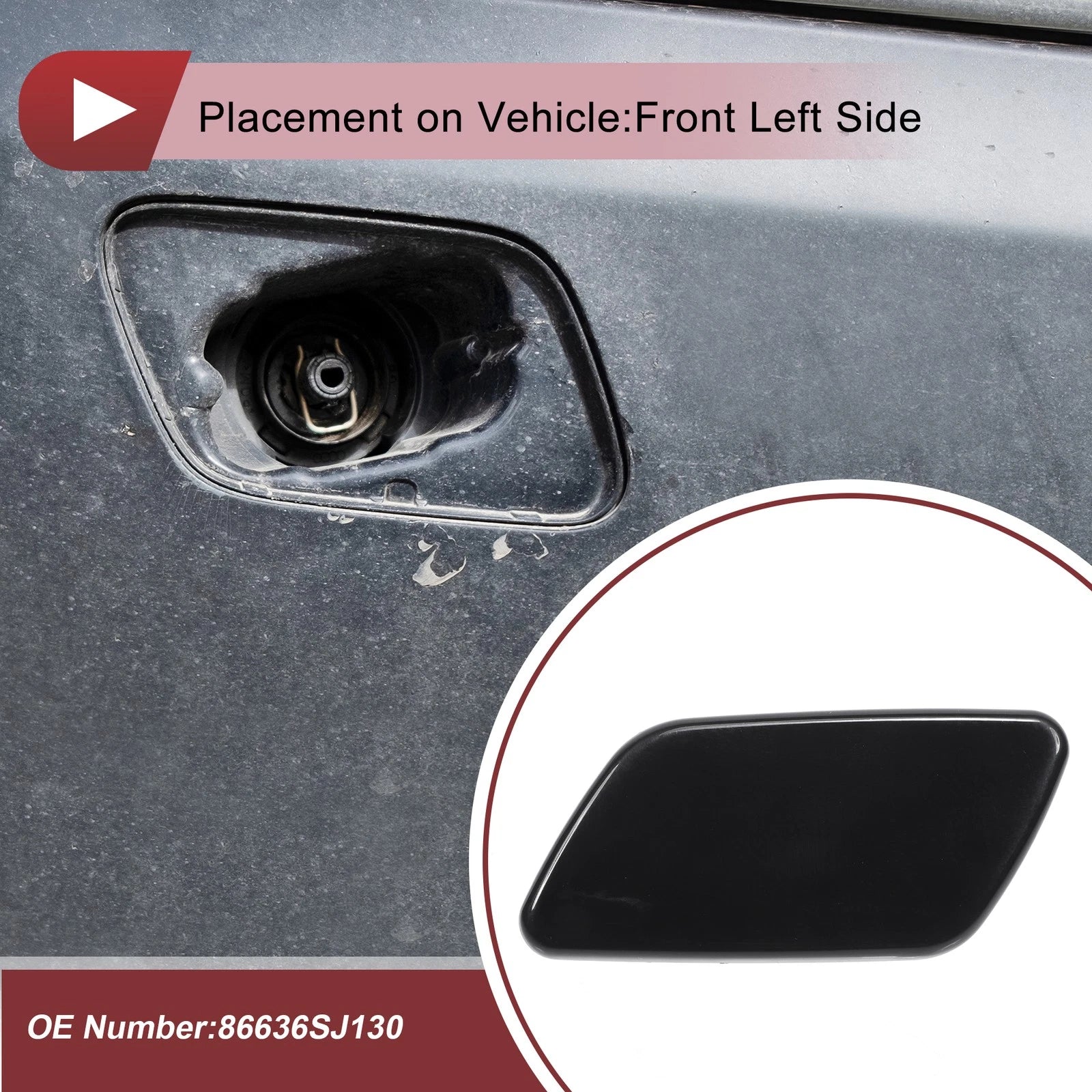 Front Left Washer Nozzle Cover Cap Replacement for Subaru Forester SK (2018-2021)