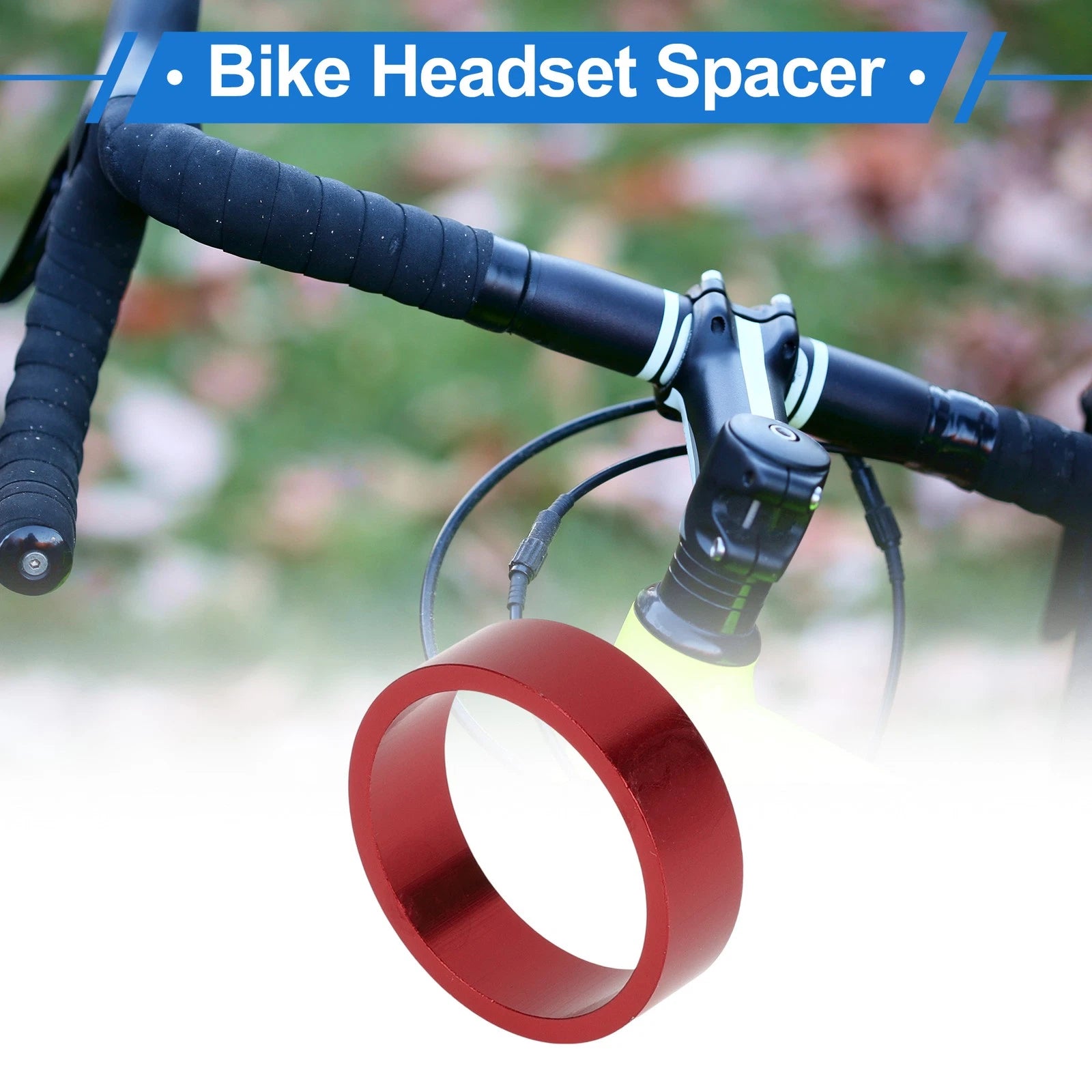 Bike Headset Spacer 10mm Front Fork Stem for 1 1/8 Aluminum Red