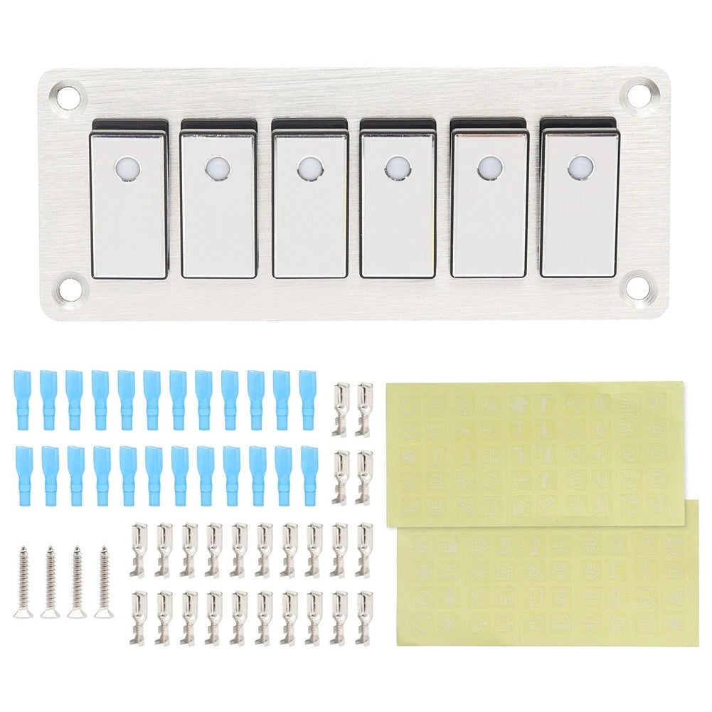 Boatshaped Switch Panel with Blue Backlight for Yachts (No Part Numbers)