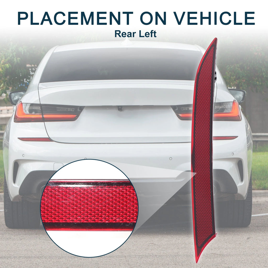 Rear Left Bumper Reflector Replacement for BMW 330e Base 2.0L (2021-2022)