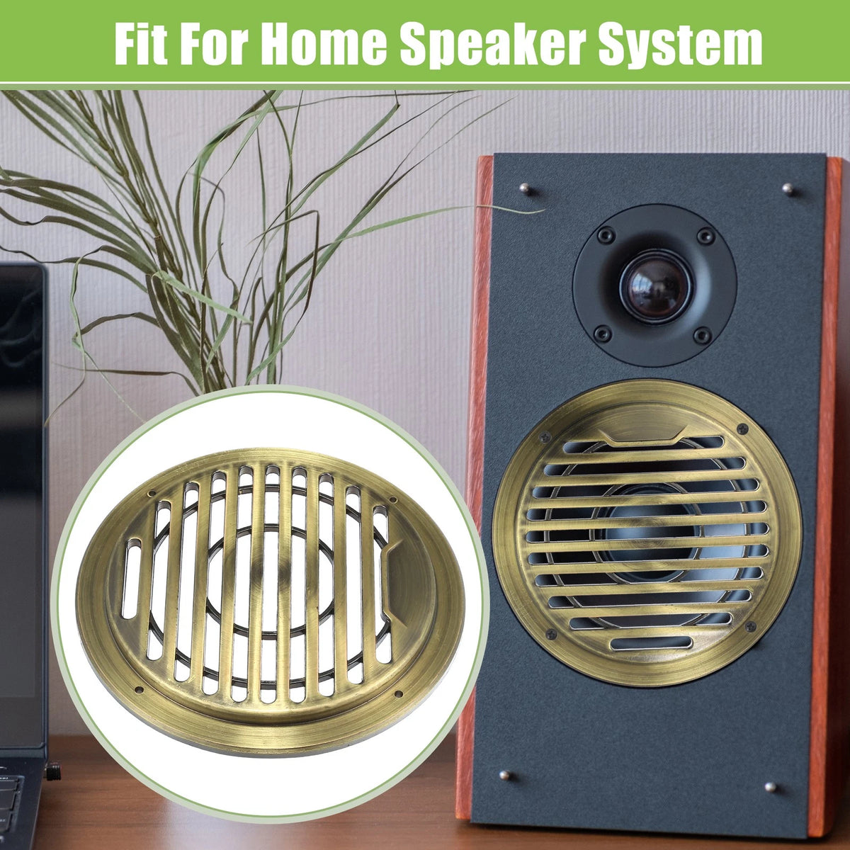 4pcs Speaker Grill Cover for Car Subwoofer (Universal) Bronze Tone