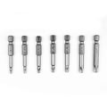 7 Pieces 50mm Alloy Steel Hex Handle Five Point Magnetic Screwdriver Bits