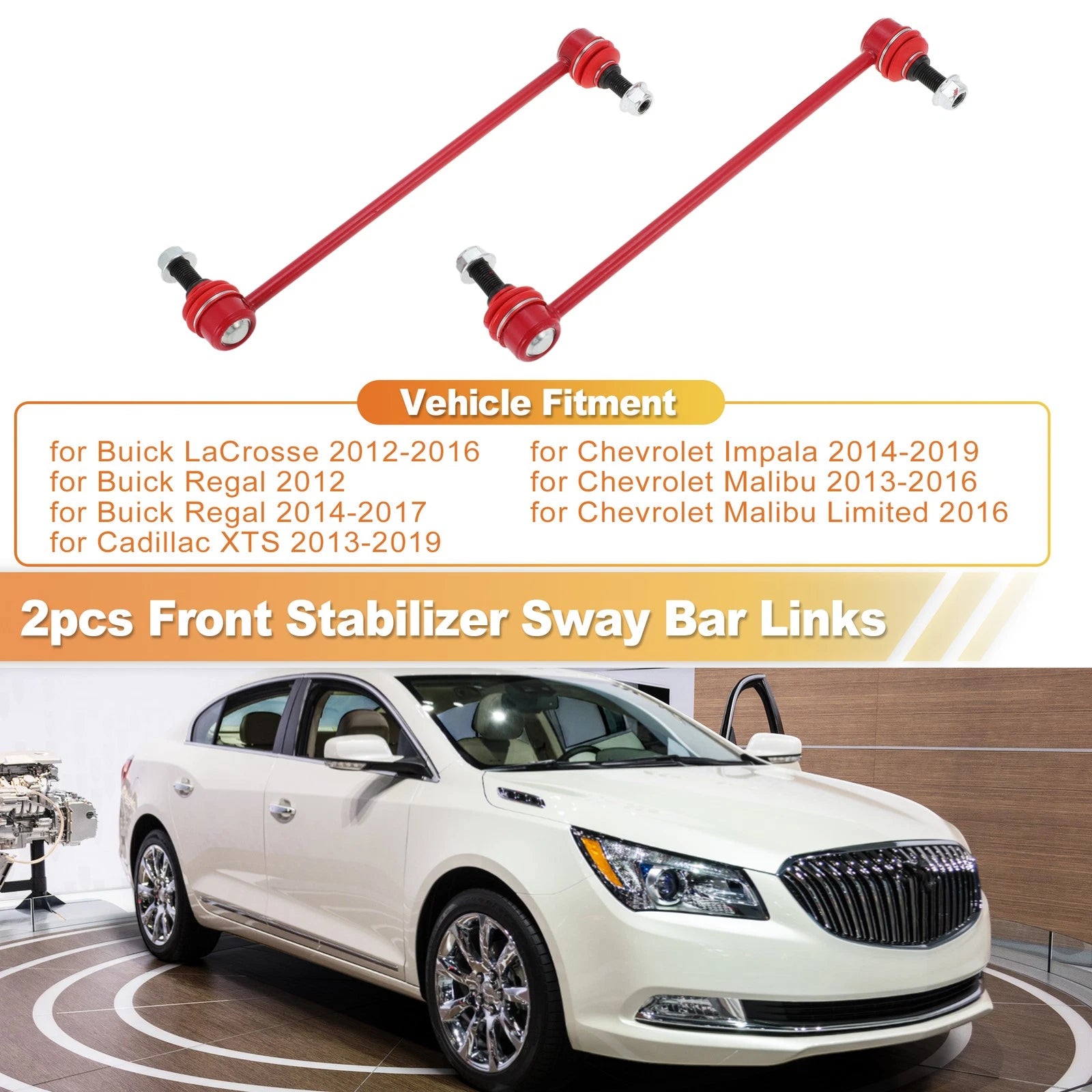 2pc Front Sway Bar Links Replacement for Chevrolet Impala Malibu XTS (2011–2019)