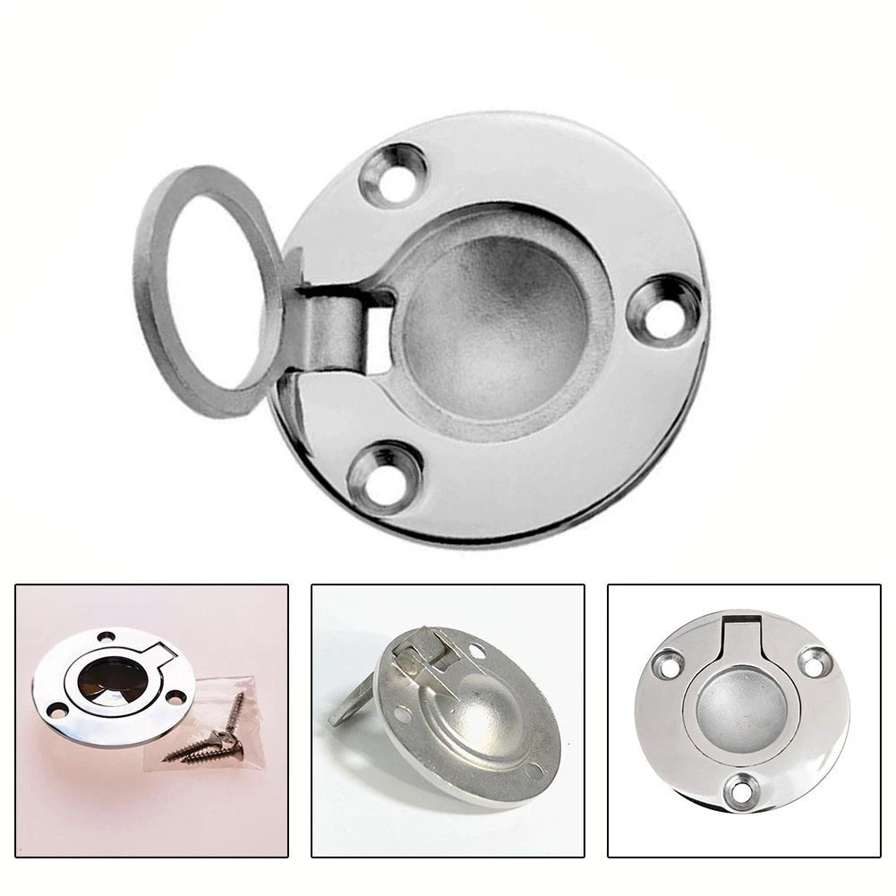 Stainless Steel Round Floor Handle Pull Ring for Cupboards & Doors